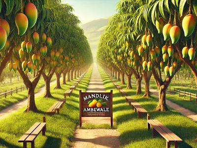 Mandlik Ambewale | Mandlik Mangos Farm mandlik ambewale mango social media poster yellow natural alphonso mango