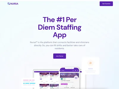 Nursa - The #1 Per Diem Staffing App app belgrade illustration infographic landing page process serbia ui ux web web design webflow