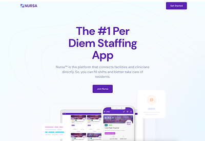 Nursa - The #1 Per Diem Staffing App app belgrade illustration infographic landing page process serbia ui ux web web design webflow