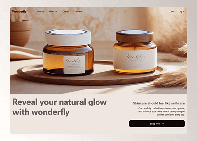 Women's face cream - Wonderfly beauty branding creame design iu design landing page minimalistic design mobile design mobile ui ui ux design uxui