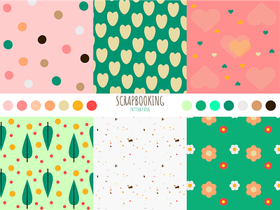 SCRAPBOOKING: Pattern Paper (Spring) branding design flat graphic design handmade illustration inspiring logo love paper pastel pattern positive print scrapbook spring vector wrapping