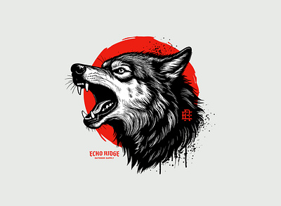 Run Wild animal apparel clothing coyote design dog emblem graphic graphic design grunge illustration paint spray sun t shirt teeth tshirt vector wild wolf