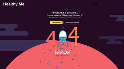 Daily UI #8 - 404 Error Page dailyui