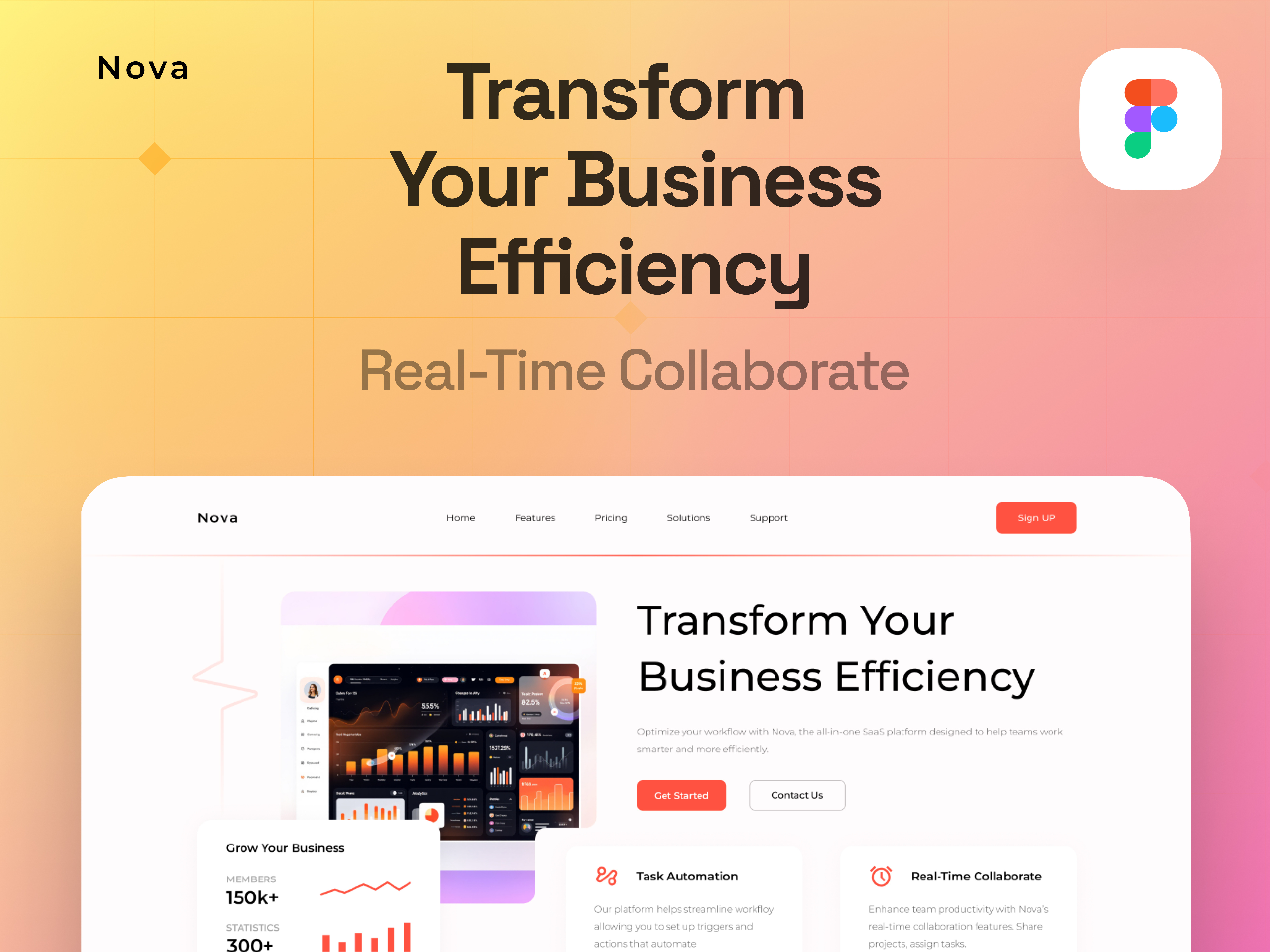 Nova - SaaS Platform Website agilemanagement businessefficiency businessgrowth businesstools cloudsoftware digitaltransformation enterprisesolutions novasaas productivity projectmanagement realtimecollaboration remotework saas smartbusiness softwaredevelopment taskmanagement teamcollaboration timetracking workflowautomation