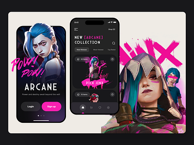 Arcane – A Game Application of Mystery and Legend animation arcane figma game gaming jinx league of legends play ui