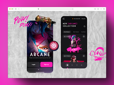 Arcane – A Game Application of Mystery and Legend animation arcane figma game gaming jinx league of legends play ui