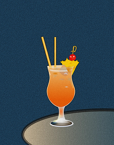 boat drinks :: #1 orange peachy boozy one boat drink boat drink series cocktails illustration noise shunte88 vector