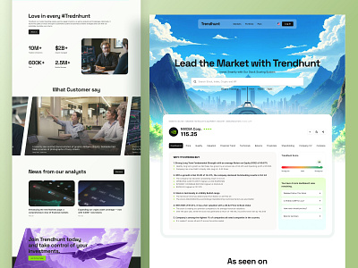 Trendhunt - Landing page ai design graphic design landing page llm product site stock ui web