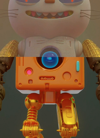 pokedbots 3d animation characters retro robots sci fi