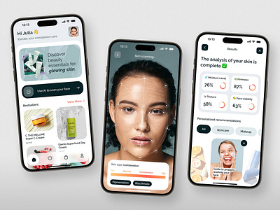 AI-Powered Skincare App Concept ai skin care with ai ui