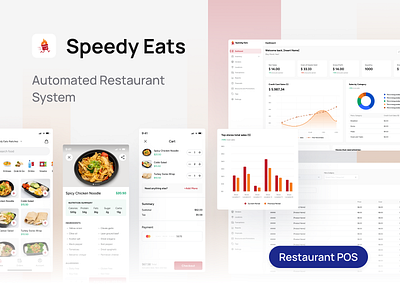 Speedy Eats Automated Restaurant System app automation branding design food foodtech graphic design illustration mobile app mobile ordering ordering point of sale pos restaurant robot ui userinterface ux vending machine