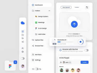 Dashboard File Cloud Components clean cloud cloud storage component dashboard dashboard component design file file manager file manager dashboard folders product product design share file storage ui ui design upload file ux