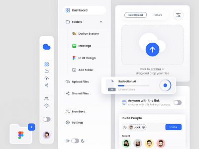 Dashboard File Cloud Components clean cloud cloud storage component dashboard dashboard component design file file manager file manager dashboard folders product product design share file storage ui ui design upload file ux