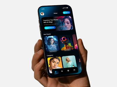 photo ai ai ai agent ai app ai photo app design chat gtp creative editing midjourney mobile app photo photo ai ui ux