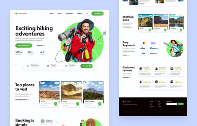 CalicoTravel - Travel Website for Hikers booking camping cards font form hiking landing page travel travel website typeface ui web design website website design