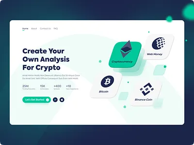 Broker website section design advertising binance bitcoin branding crypto design ethereum graphic design green illustration modern payment product design ui ux website