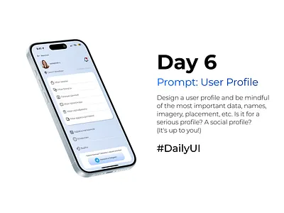 #DailyUI Day 6 Prompt: User Profile app dailyui design figma ui uiux