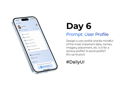 #DailyUI Day 6 Prompt: User Profile app dailyui design figma ui uiux