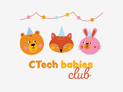 Baby Club babybodysuitpattern characterdesign design graphic design illustration illustrationforbabies illustrationforkids llustrator pattern