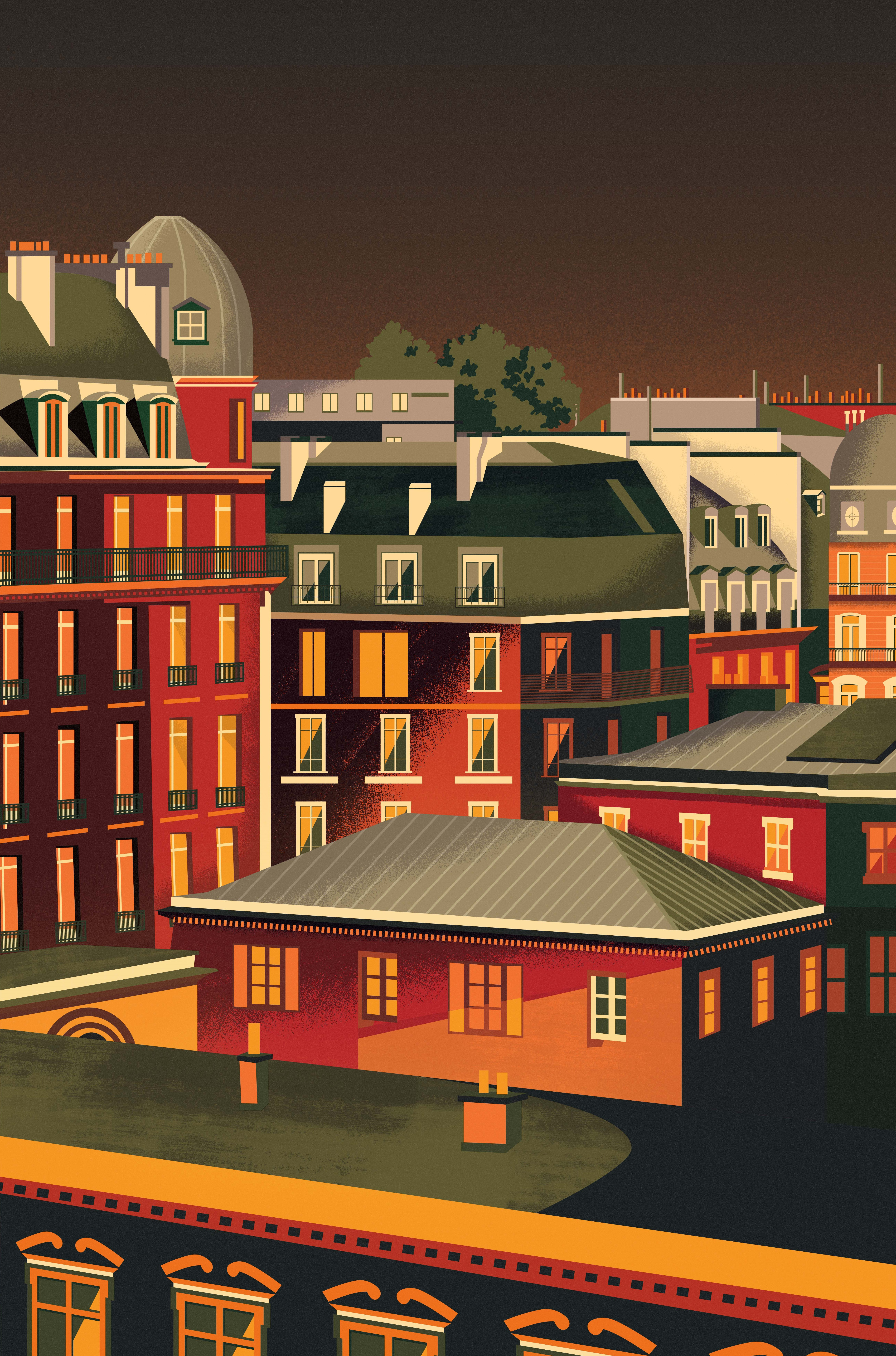 Architecture urbaine architecture urbaine city design illustration night paris skyline urban vector vector art