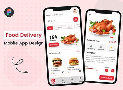 Food Delivery Mobile App Design custom food app ui figma food delivery app design food delivery app ui kit food delivery mobile ui food delivery service ui food delivery uiux food ordering app mobile app mobile food delivery design online food delivery app ui ui designer uiu uiux uiux designer