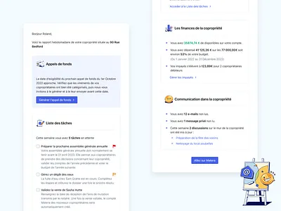 Weekly email blue building management design email mail matera report todo ui weekly
