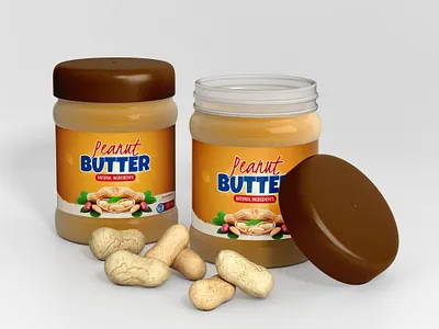 Peanut Jar Label Packaging & Branding Design almond bean branding business identity butter creamy food graphic design jar label label label design marketing merchandise nut packaging peanut product realistic sticker vegetarian