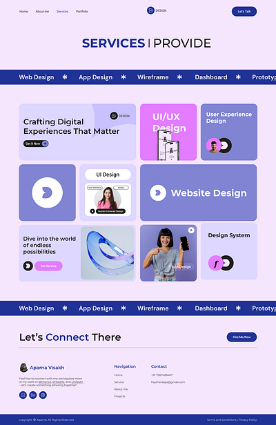 SERVICE PAGE | UI/UX PORTFOLIO branding design system designer graphic design landing page portfolio portfolio website prototyping service service page ui ui design uiux uiux designer ux design webpage website wireframing