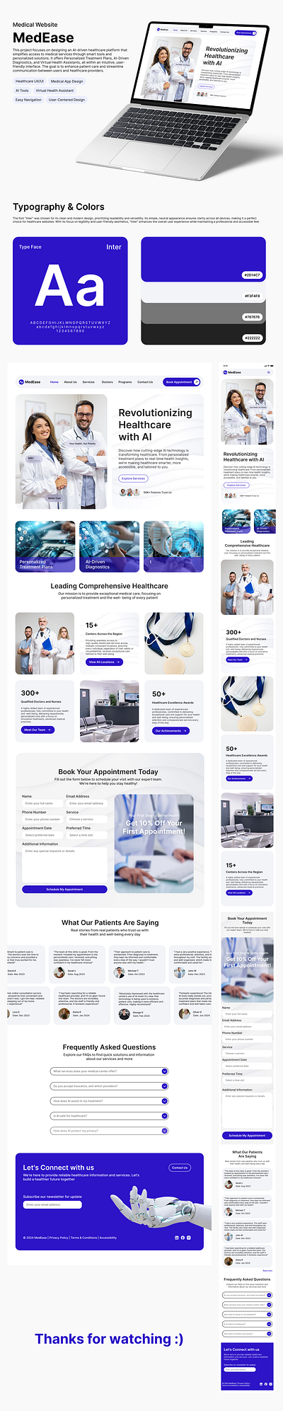 Healthcare website | AI ai healthcare medicine ui uiux ux webdesign website