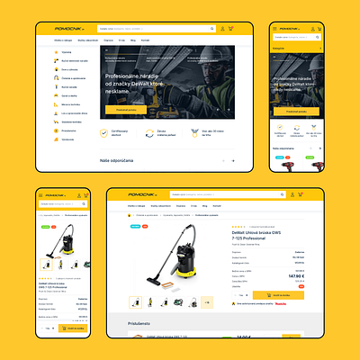 Pomocnik Ecommerce - Redesign clean company ecommerce eshop header illustration industry landing page layout logo store tools ui ux web design