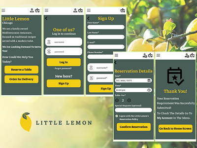Little Lemon Table Reservation Feature app branding design logo ui ux web website