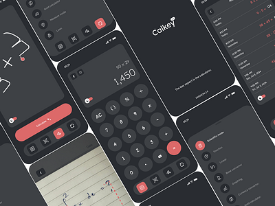 Calkey - A Calculator App UI/UX Design animation app branding calculator creative design figma graphic design logo mobile motion graphics new smartanimate ui uiux ux