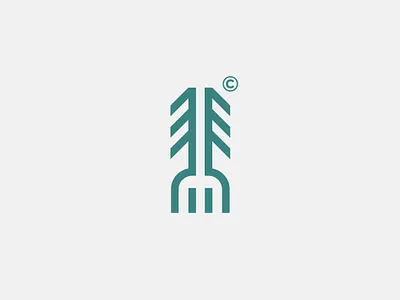 Modern Line Art Logo Design of Fork and Pine Tree brand identity branding business catering design eco food fork line art logo design minimalist modern nature organic outdoor pine restaurant sustainable tree visual identity