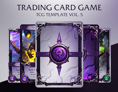 Trading Card Game Template - Vol. 5 (TCG / CCG) 💜 baord game card card game design ccg design template download game game art game ui psd tcg template trading card game