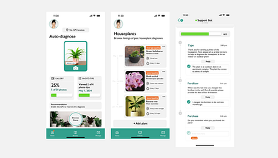 The Green House Mobile App illustration ui ux