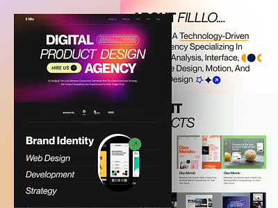 Filllo - Design Agency Website agency agency web branding company creative agency design agency digital agency filllo home page landing page modern landing page modern web ui product design ui ui design uiux uxui web design web ui website