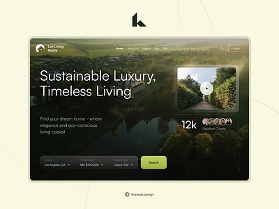 Lux Living Realty - Hero Design animation design estate experience graphic hero landing modern page real real estate ui user ux