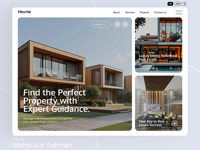 Havnie- Real Estate website Hero clean design designs hero section home page landing page minimal website modern modern website property real estate real estate agency real estate website realestate ui uiux website website design website design ui website hero