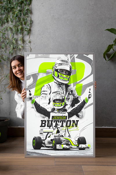 XXL Acrylic Glass Print | F1 - "Jenson Button Legend" art branding design digital art f1 formula 1 graphic design jenson button paintings print