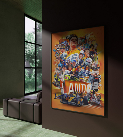 XXL Acrylic Glass Print | F1 - "Lando Norris Collage Artwork" art design digital art f1 formula 1 graphic design lando norris norris paintings print