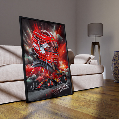 XXL Acrylic Glass Print | F1 - "Charles Leclerc Red Edition" art branding charles leclerc design digital art f1 ferrari formula 1 graphic design leclerc paintings print scuderia ferrari