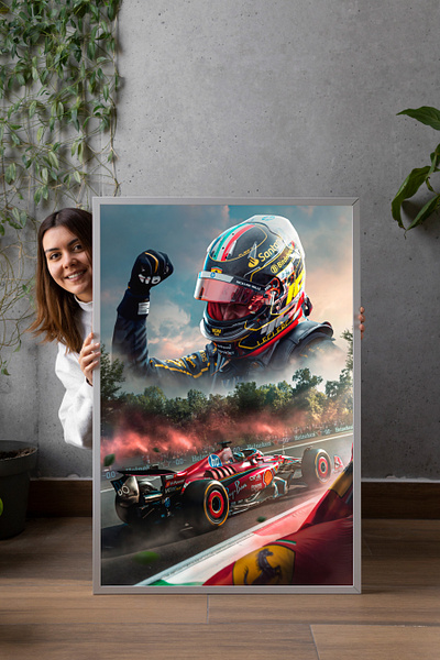 XXL Acrylic Glass Print | F1 - "Charles Leclerc #3" art branding charles leclerc design digital art f1 ferrari formula 1 graphic design leclerc paintings print scuderia ferrari