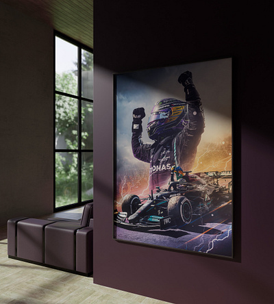 XXL Acrylic Glass Print | F1 - "Lewis Hamilton #2" art branding design digital art f1 formula 1 graphic design hamilton lewis hamilton mclaren mercedes paintings print