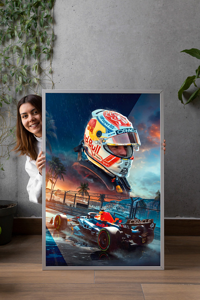 XXL Acrylic Glass Print | F1 - "Max Verstappen #5" art branding design digital art f1 formula 1 graphic design max verstappen paintings print red bull racing verstappen