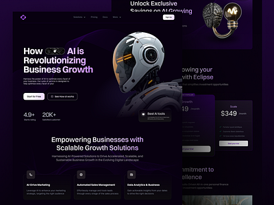 Scalence - AI Powered SaaS Landing Page animation branding business growth dark mode landing page motion graphics saas solution ai ui ui website website ai