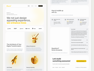 Hooore! - Clean Agency Website 3d agency branding clean landing page clean website design figma illustration landing page product design ui user interface website