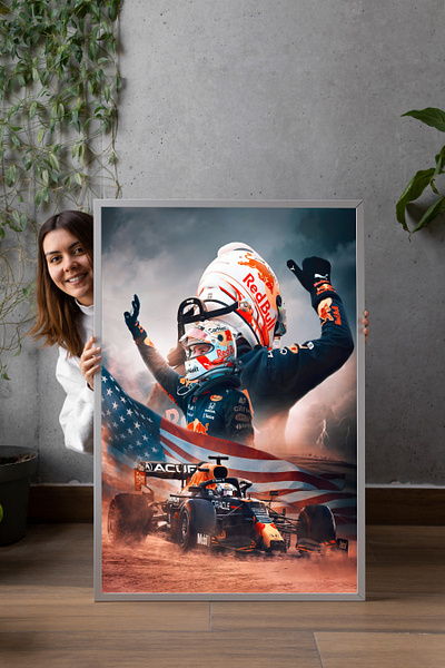 XXL Acrylic Glass Print | F1 - "Max Verstappen #12" art branding design digital art f1 formula 1 graphic design max verstappen paintings print red bull racing verstappen