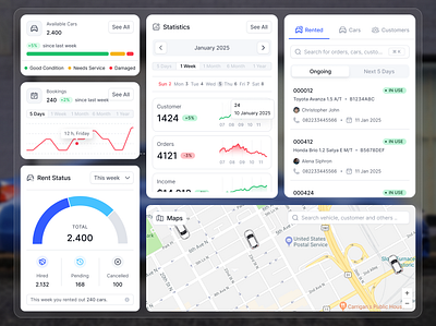 Fleet Management - Card Component app branding car design figma fleet graphic design illustration logo management saas ui