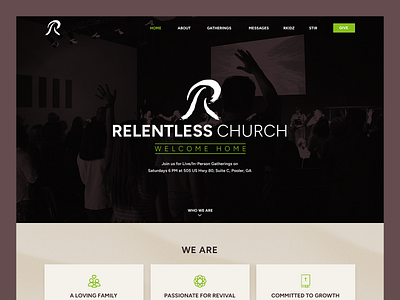 Relentless Church // Web Design christian church church web design fellowship ministry ministry web design