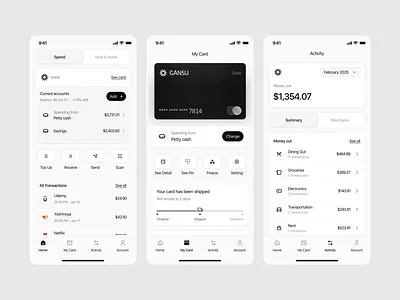 Finansi - Mobile Design animation appdesign barlydesign clean cleandesign finance financial finansiapp fintech invest iosdesign minimalistdesign mobiledesign motion graphics ui ux uxerflow